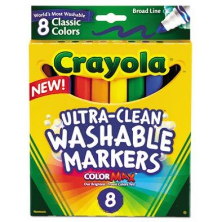 Crayola Washable Broad Line Markers, Classic Colors - 8 Count